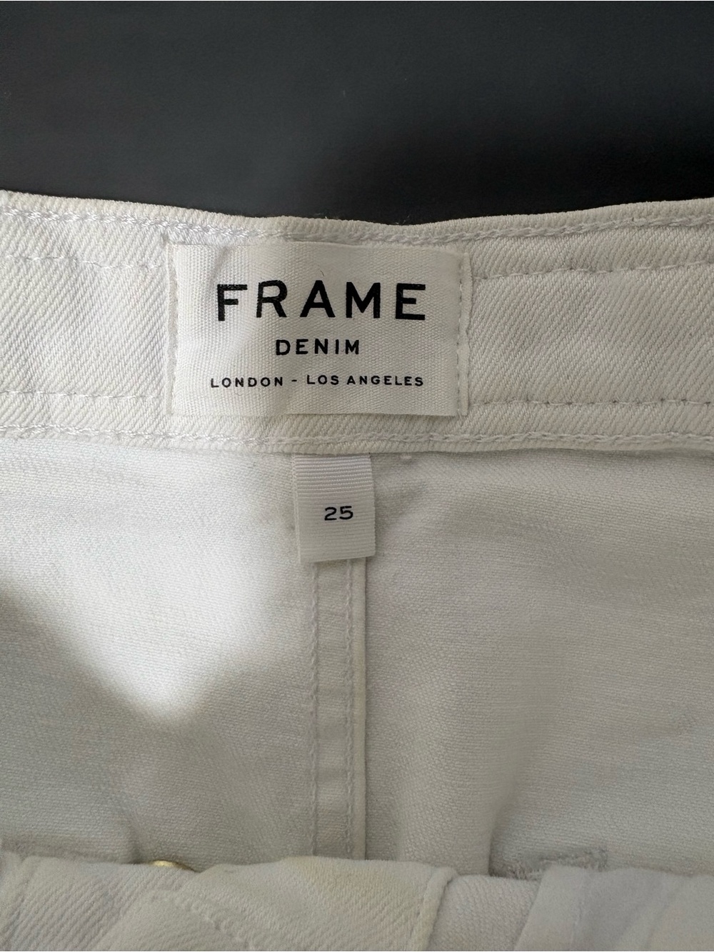 FRAME Claire Braided Waistband White Button-Front Denim Skirt - Picture 8 of 11